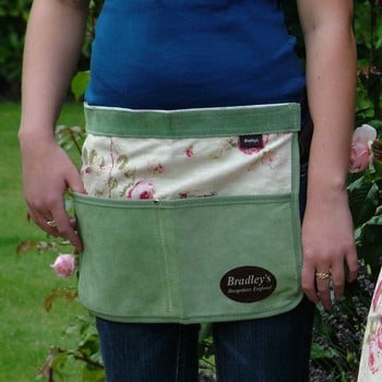 Floral Half Leather Apron Green