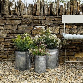 Galvanised Planters Set of 3