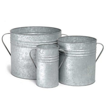 Galvanised Planters Set of 3