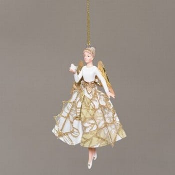 Gold Angel Tree Decorations (Set of 3) by Gisela Graham