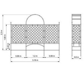 Half Lattice Roman Arbour and Fence-Bespoke Design