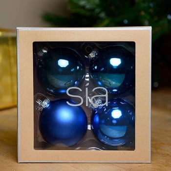 Handmade Blue Glass Baubles by Sia