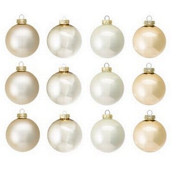 Handmade White, Gold & Silver Glass Baubles by Sia