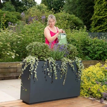 Harrod Rectangle Metal Planters - Anthracite Grey