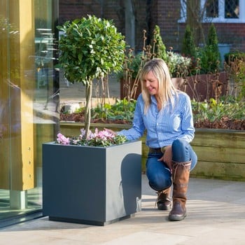 Harrod Square Metal Planters - Anthracite Grey