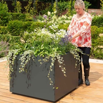 Harrod Square Metal Planters - Anthracite Grey