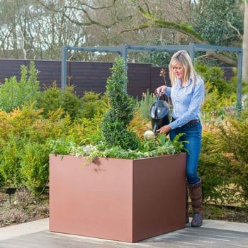 Harrod Square Metal Planters - Corten Effect