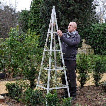 Harrod Steel Pyramid Obelisks - Silk Grey