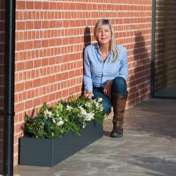 Harrod Trough Metal Planters - Anthracite Grey