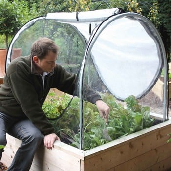 Hoops & Mesh Vented PVC Covers for Wooden Raised Beds