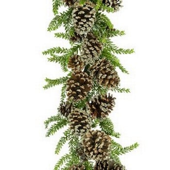 Iced Pine Cone Garland by Floral Silk