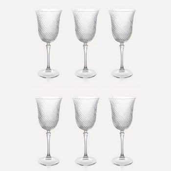 Julia Twisted Cut Crystal Red Wine Glasses - Set of 6