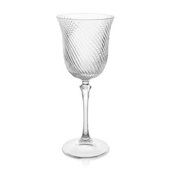 Julia Twisted Cut Crystal White Wine Glasses - Set of 6