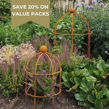 Lobster Pot Plant Support - Rust