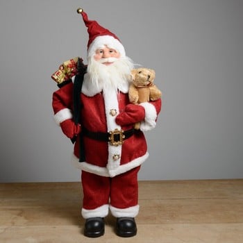 Luxury (60cm) Standing Santa with Teddy by Floral Silk