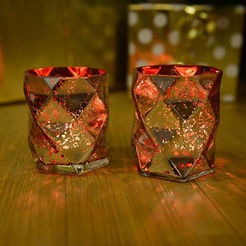 Luxury Glass Tea Light Holders (Set of 2) by Sia