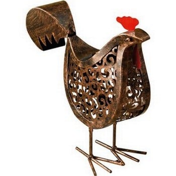 Metal Scroll Solar Hens (Pack of 2)