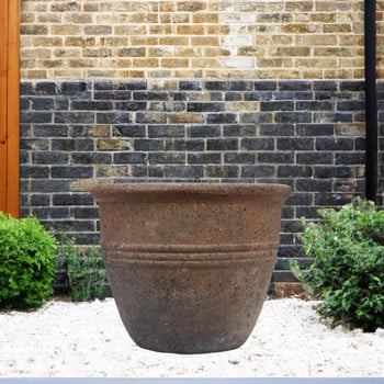 Old Ironstone Lined Cylinder Pot Planter