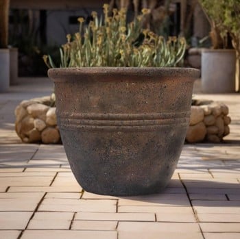 Old Ironstone Lined Cylinder Pot Planter