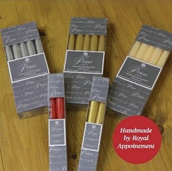 Price's Handmade Tapered Dinner Candles (25cm) Gold