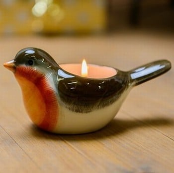 Robin Tea Light Holder by Gisela Graham