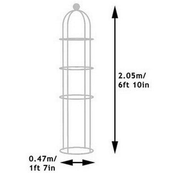 Round Column Wire Obelisk - Pigeon Grey