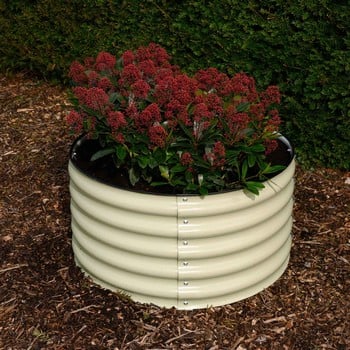 Round Modular Raised Bed Cream Round Modular Raised Bed Cream