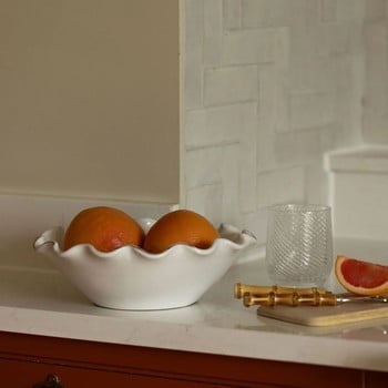 Ruffle Ceramic Bowl - White Ruffle Ceramic Bowl - White