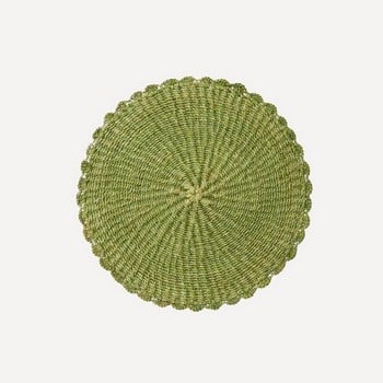 Scalloped Abaca Placemat - Fern