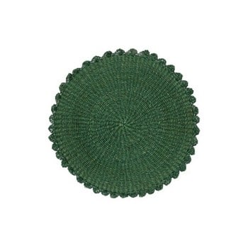 Scalloped Abaca Placemat - Juniper