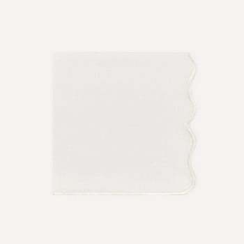 Scalloped Linen Napkin - White