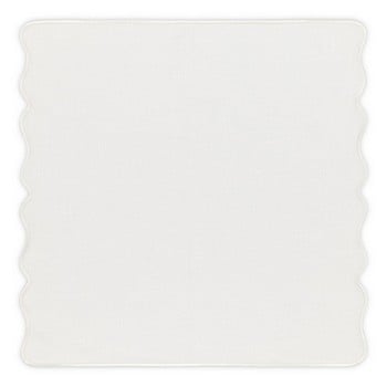 Scalloped Linen Napkin - White