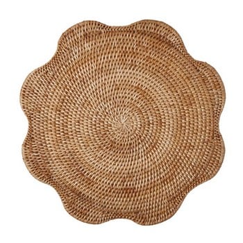 Scalloped Rattan Placemat - Natural Scalloped Rattan Placemat - Natural