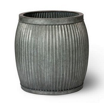 Set of 2 Ribbed Steel Planters