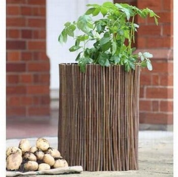 Set of 3 Round Planters with Willow Surrounds Set of 3 Round Planters with Willow Surrounds