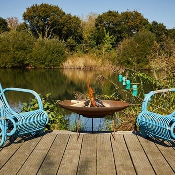 Small Curved Fire Bowls - Corten Steel