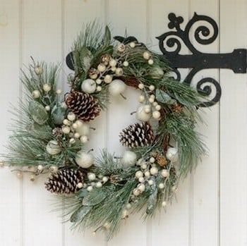 Spiky Blue Fir LED Wreath by Gisela Graham