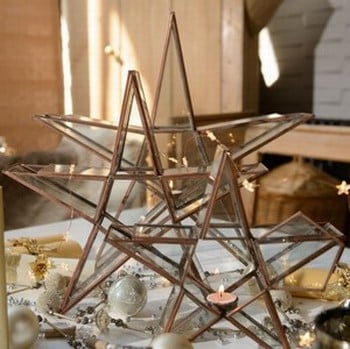 Gold star tea shop light holder