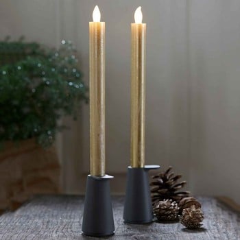 Tall Gold LED Candles with Auto Timer (2 pack) Tall Gold LED Candles with Auto Timer (2 pack)