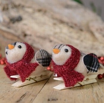 Tartan Birds Tree Decorations (Set of 2) by Gisela Graham