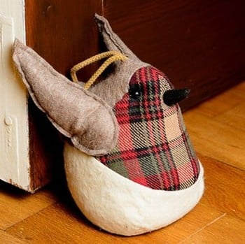 Tartan Robin Door Stop by Gisela Graham