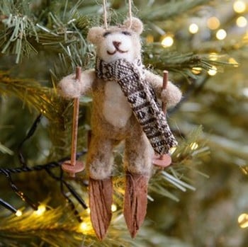 Teddy on Skis Tree Decoration by Gisela Graham