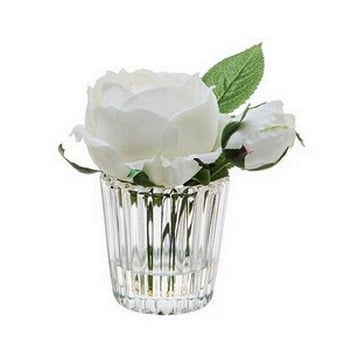 White Rose Stem in Small Vase by Sia White Rose Stem in Small Vase by Sia