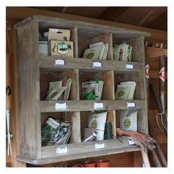 Rustic wooden sales shelf unit