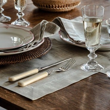Classic Hemstitch Linen Placement - Natural Classic Hemstitch Linen Placement - Natural