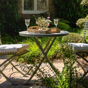 Darsham Bistro Table Set &amp; 2 Chairs (Design B) - Lichen Green