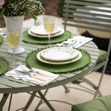 Darsham Dining Table Set & 4 Chairs (Design B) - Lichen Green Darsham Dining Table Set & 4 Chairs (Design B) - Lichen Green