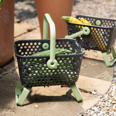 Wicker-Style Garden Hod Basket - Rectangular Harvest Trug, 16x13x6 Inches, Weather-Resistant For Outdoor & Decor