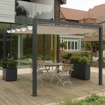 Harrod Contemporary Pergola with Retractable Awning Harrod Contemporary Pergola with Retractable Awning