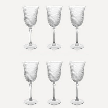 Julia Twisted Cut Crystal Red Wine Glasses - Set of 6 Julia Twisted Cut Crystal Red Wine Glasses - Set of 6